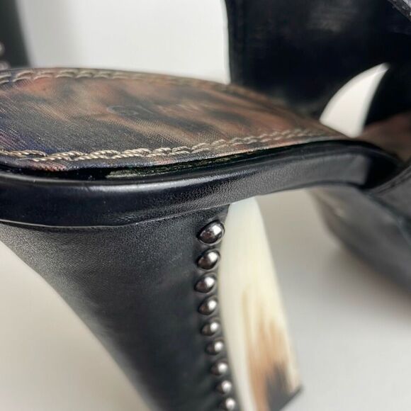 Studded Leather Slingback Platform Heels 7.5 - Picture 12 of 13